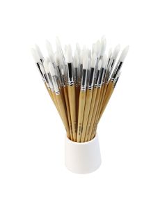 Student Round Synthetic Long Handled Brush Bulk Pack