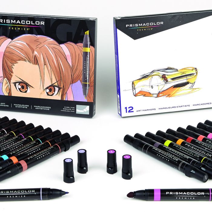 Prismacolor Premier Double-Ended Art Markers, Fine and Chisel Tip, Manga  Colors, 12 Count 