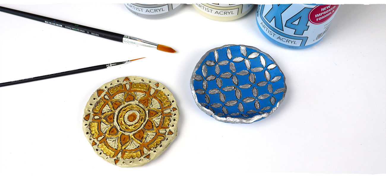 How To - Create An Air Drying Clay Mandala Coaster | Dryad Education